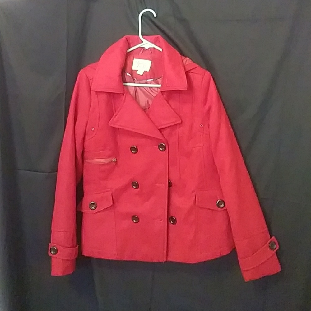 Maralyn and Me peacoat in red - Picture 2 of 4